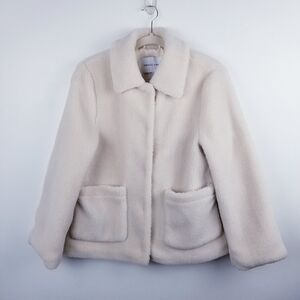 Rebecca Minkoff Ivory Cream Harley Faux Fur Teddy Coat Jacket size Large